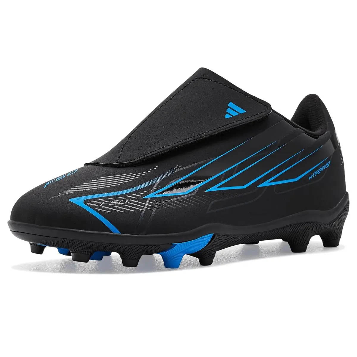 Children Unisex Sneakers Athletic Shoes  Kids Black/Black/Lucid Ray Blue by Adidas