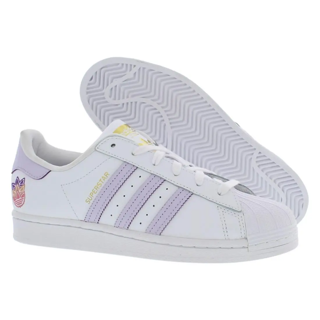 Adidas shoes - Cloud White/Purple Tint/Matte Gold, Main: White 3