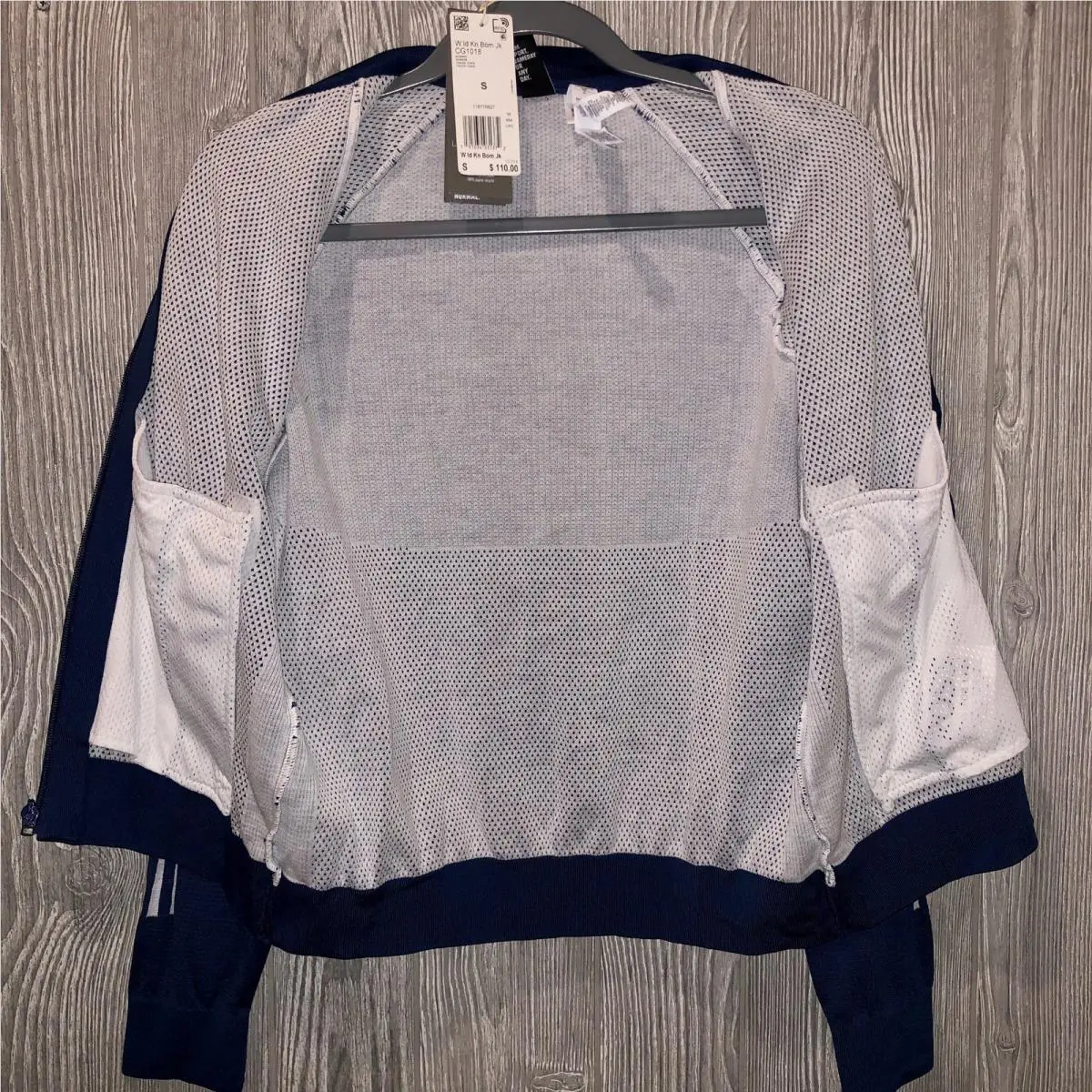 Adidas clothing - ADIDAS ID Knit Noble Indigo Blue White Bomber Jacket - CG1018 - Blue 2