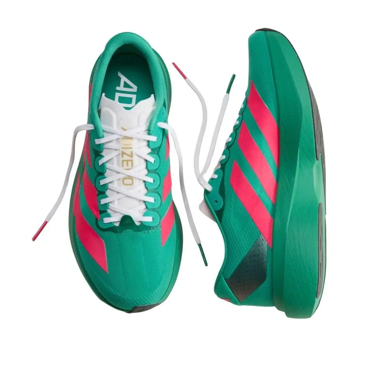 Adidas shoes - Adidas Adizero EVO SL WOVEN Shoes - Cloud White / Clear Blue / Matte Gold 2
