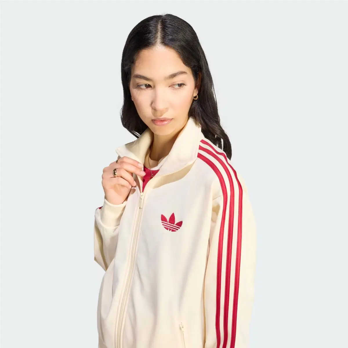 Adidas clothing - adidas Firebird - Firebird - KS4674 - Warm Vanilla / Team Victory Red 14
