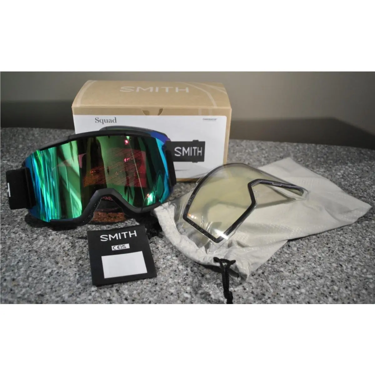 Smith Optic Squad Mtb Goggle Black Frame Everyday Green Mirror + Clear by Smith Optics