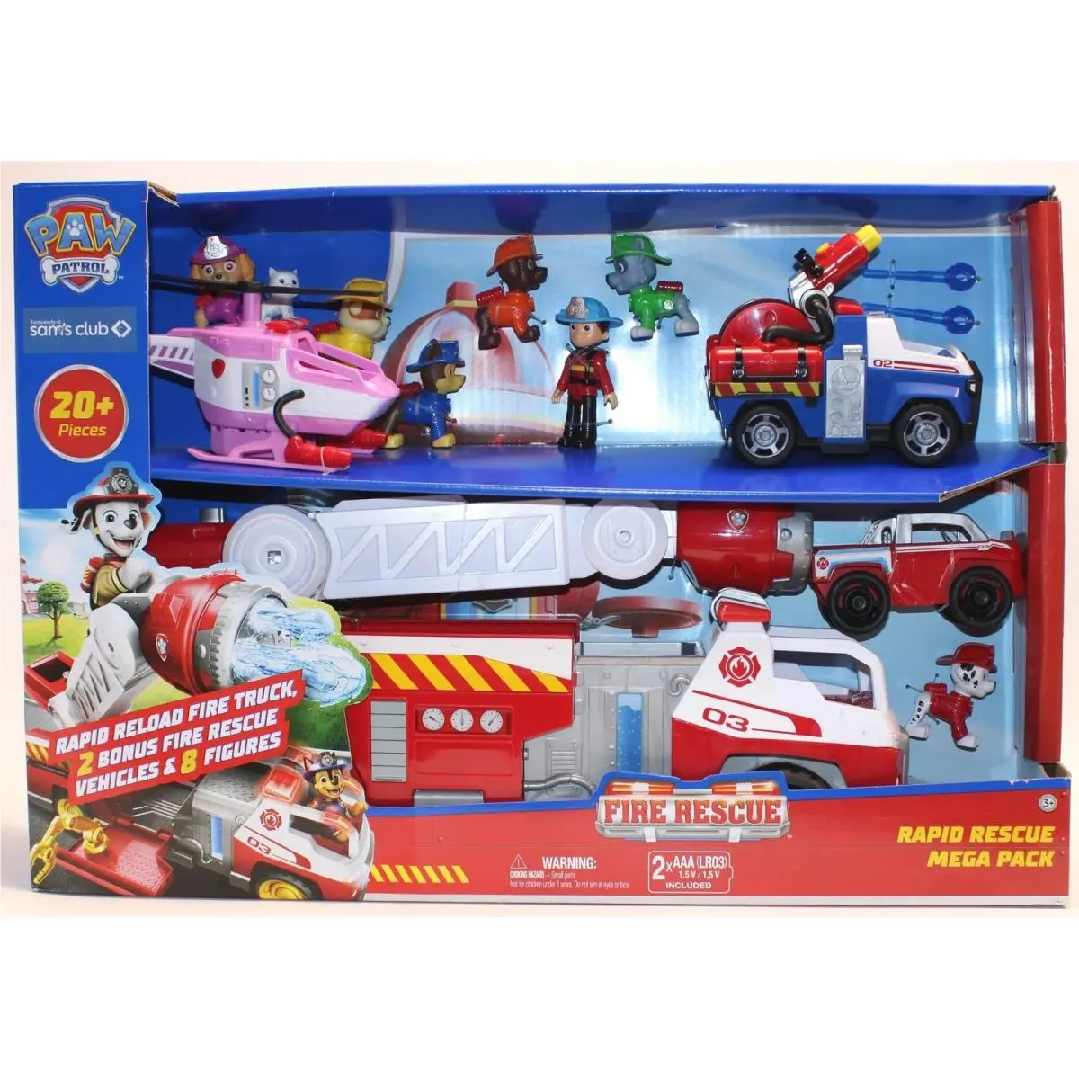 Paw Patrol Fire Rescue Rapid Reload Fire Truck Mega Pack 20 Pieces 8 Figures