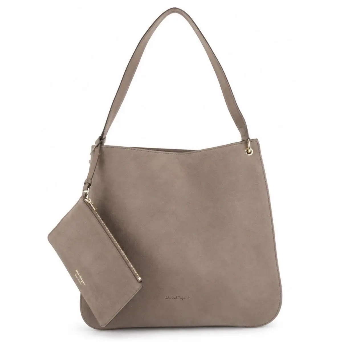 Salvatore Ferragamo Minerva Large Suede Hobo / Shoulder Bag. Item 21-H156