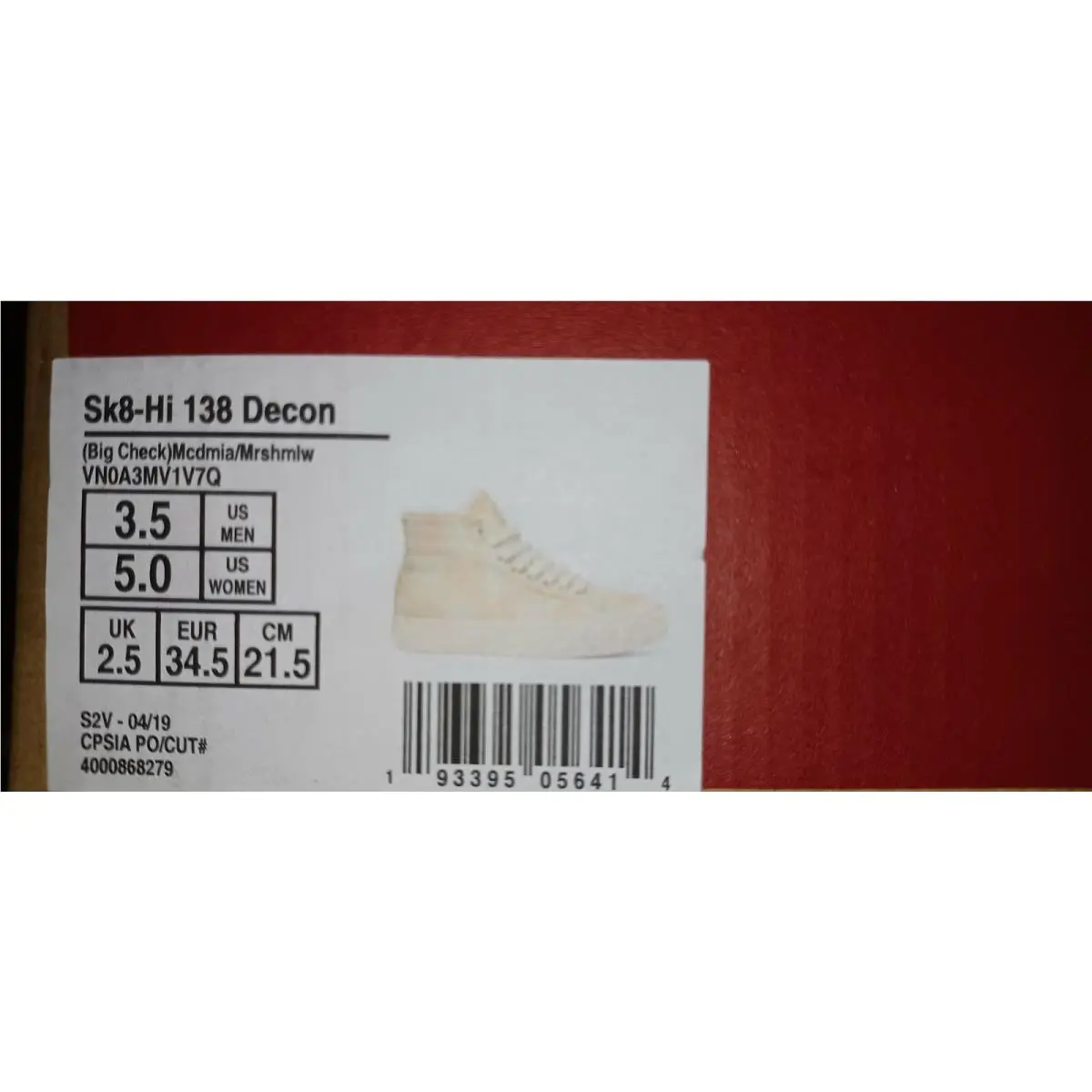 Mix Sk8 Hi 138 Decon and Sf Big Check Macadamia Marshmallow by Vans