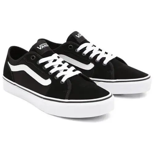 Filmore Decon Sneaker in Black/white Leather Men`s by Vans
