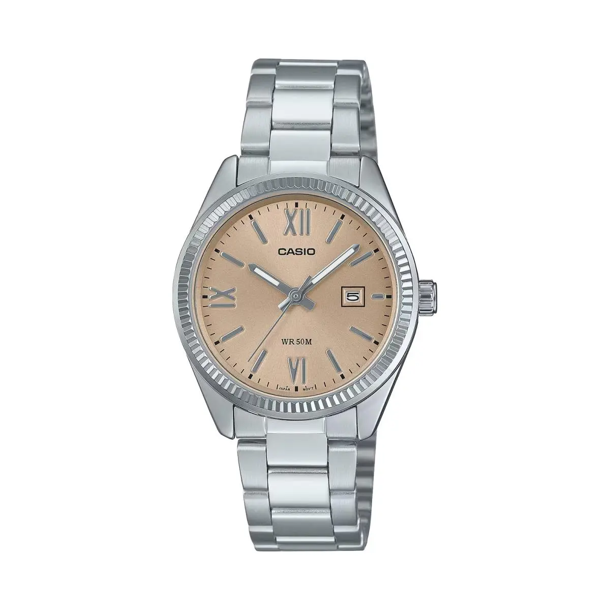 Casio Women’s Silver Steel Analog Watch with Champagne Dial - LTP-1302DD-4A2VDF