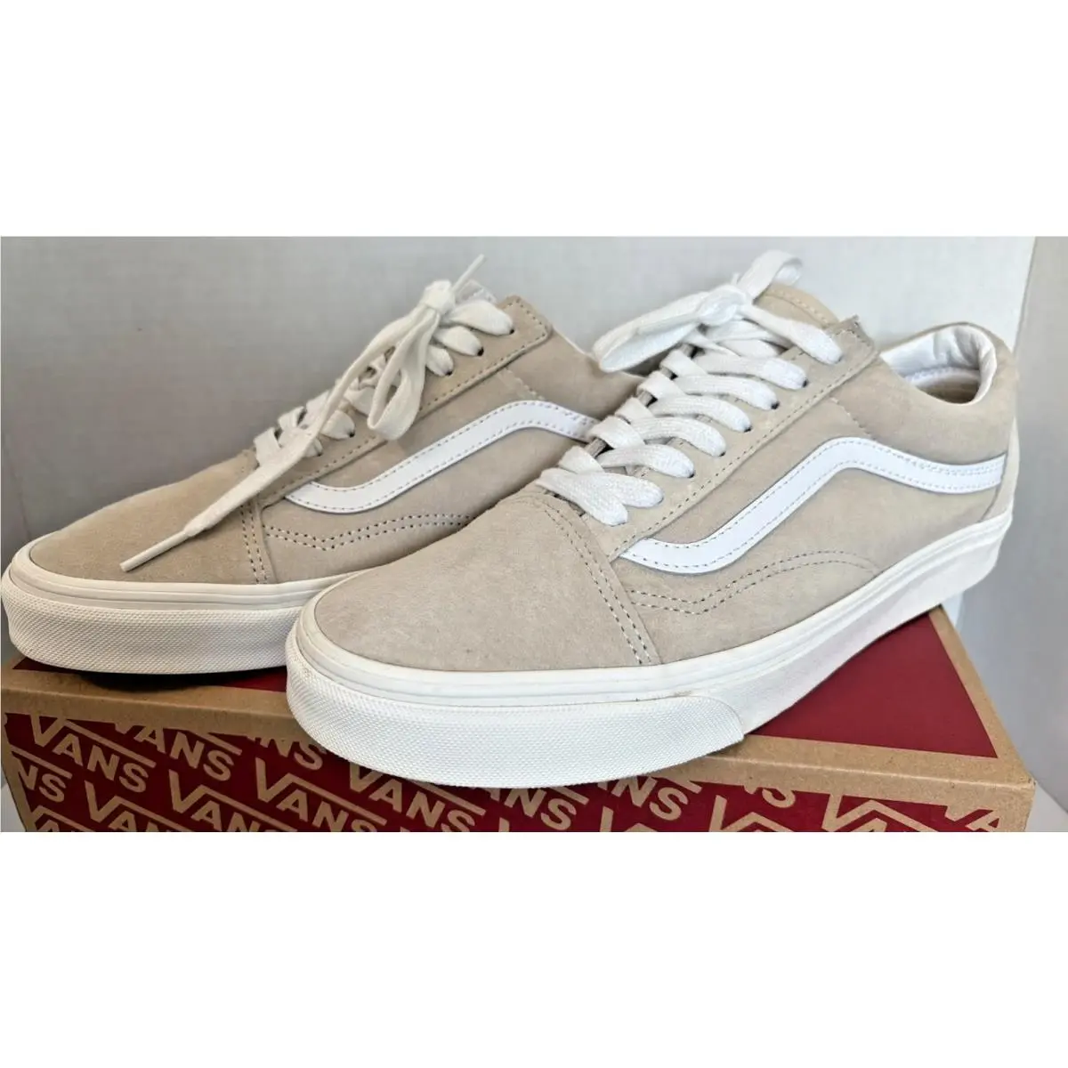 Old Skool Men’s Sz 10 Suede Leather Lace-up Sneakers Beige VN0A38G19G9 by Vans