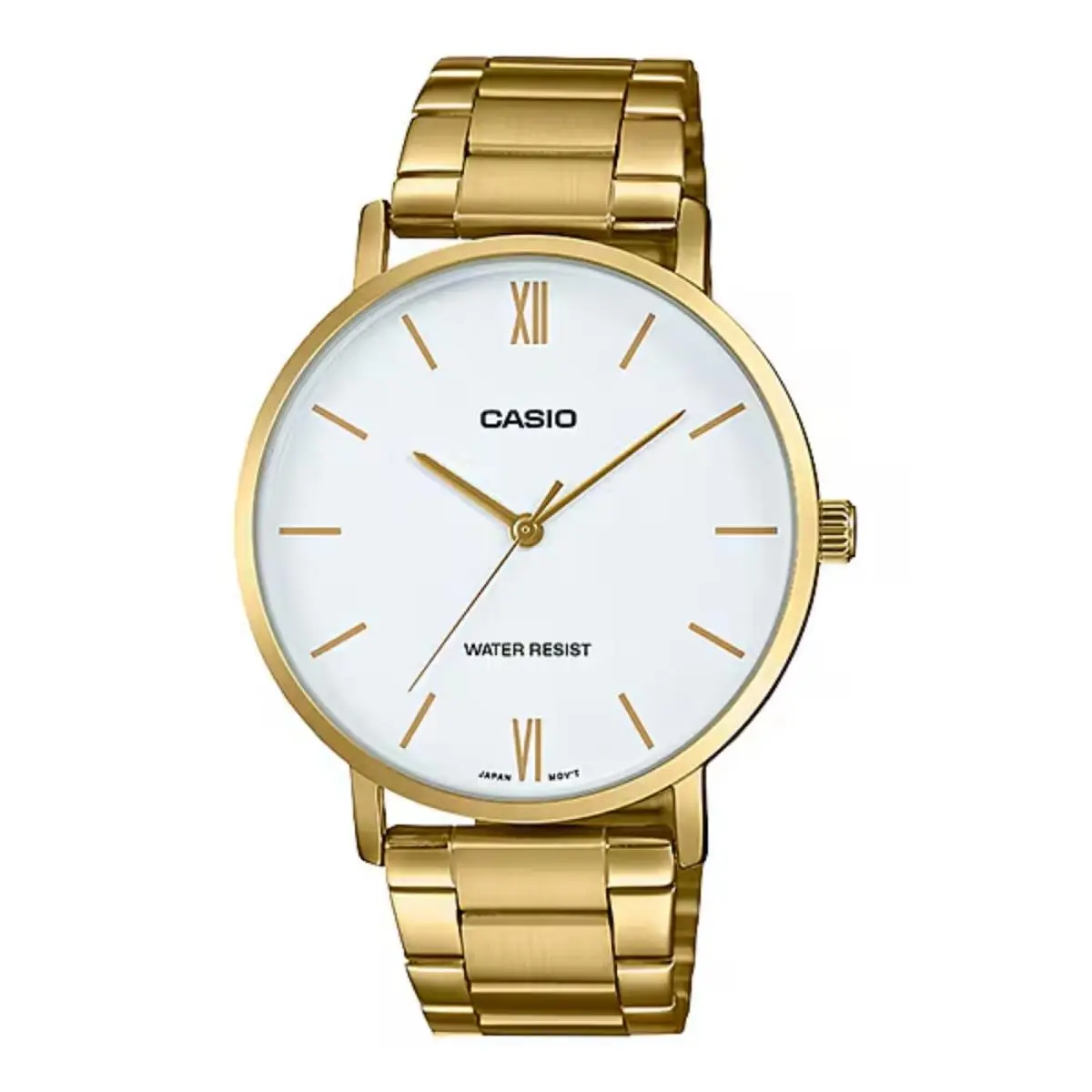 Men’s Gold Tone Analog Watch with White Dial - MTP-VT01G-7BUDF by Casio