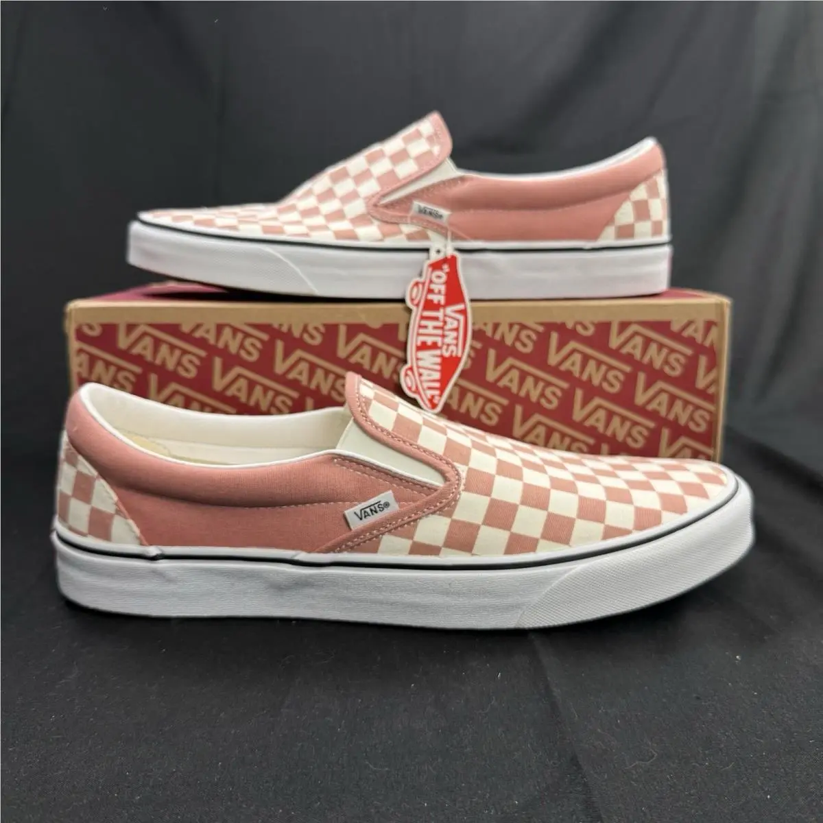 Classic Slipon Skate Shoes Checkered Rose Pink White Mens Size 13 by Vans