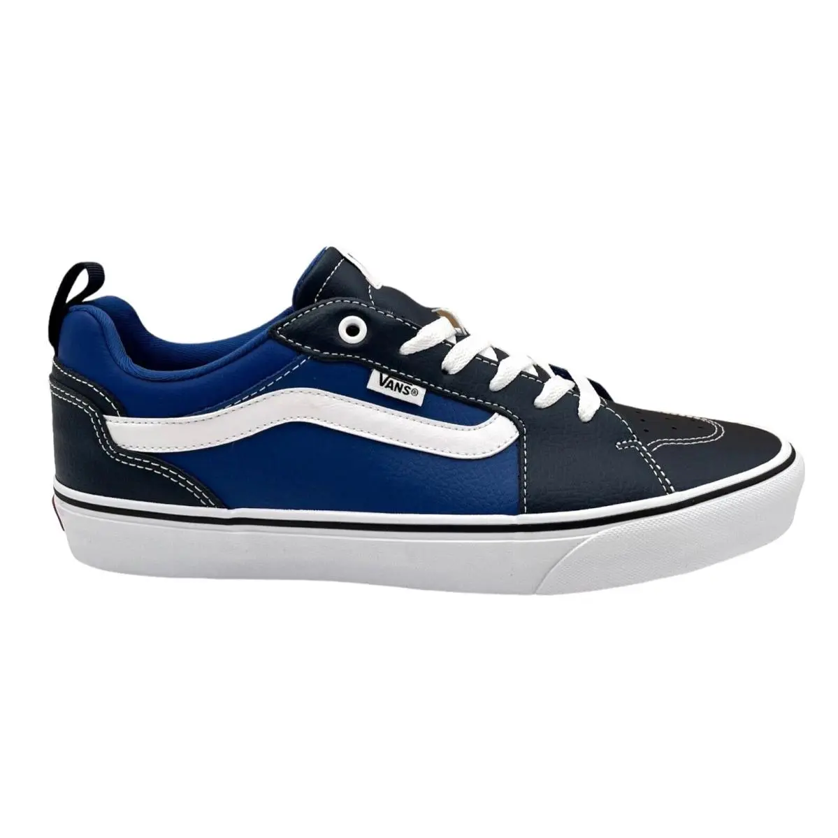 Filmore Men`s Casual Leather Sneaker Size 10 Navy -royal Blue Lace up Shoes by Vans