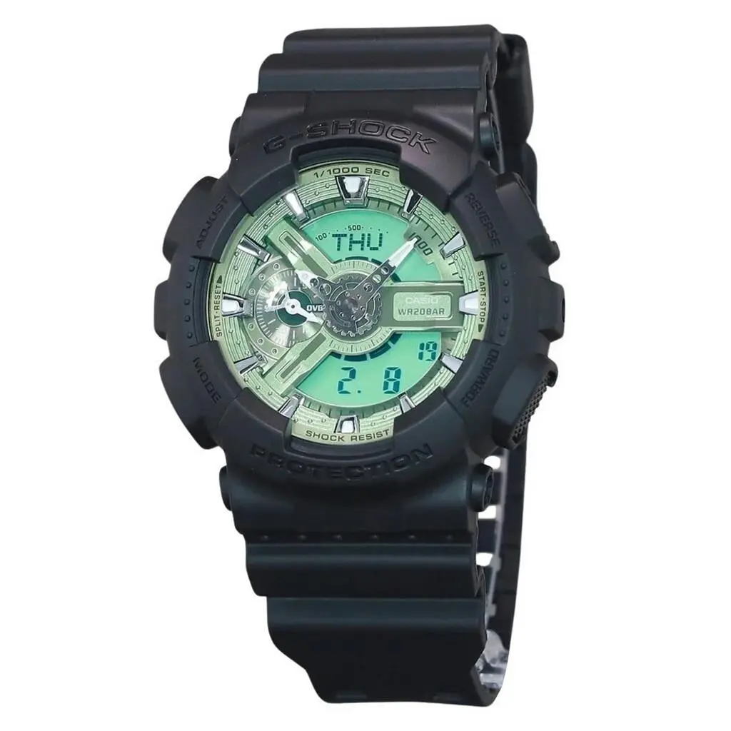 G-shock World Time Quartz Analog-digital Green Dial Men`s Watch by Casio