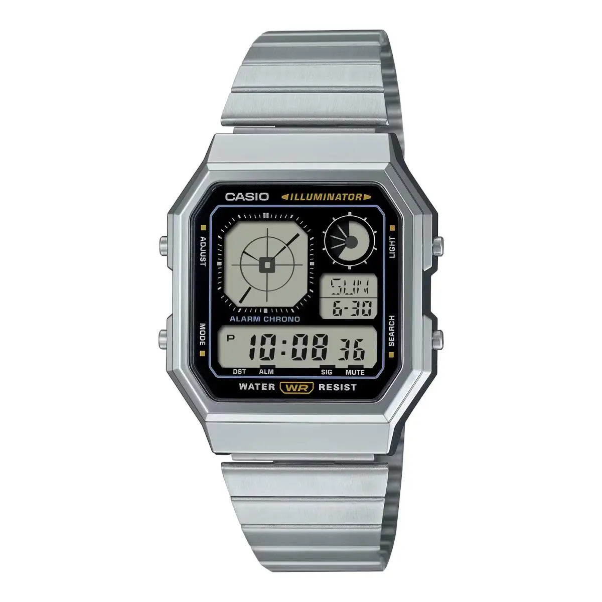 A130WE-1A A-130 Resin/steel Silver A/d Watch by Casio
