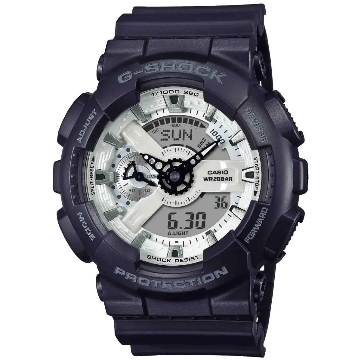 G-shock Brilliant White Dial Black Resin Watch GA110WD-1A by Casio