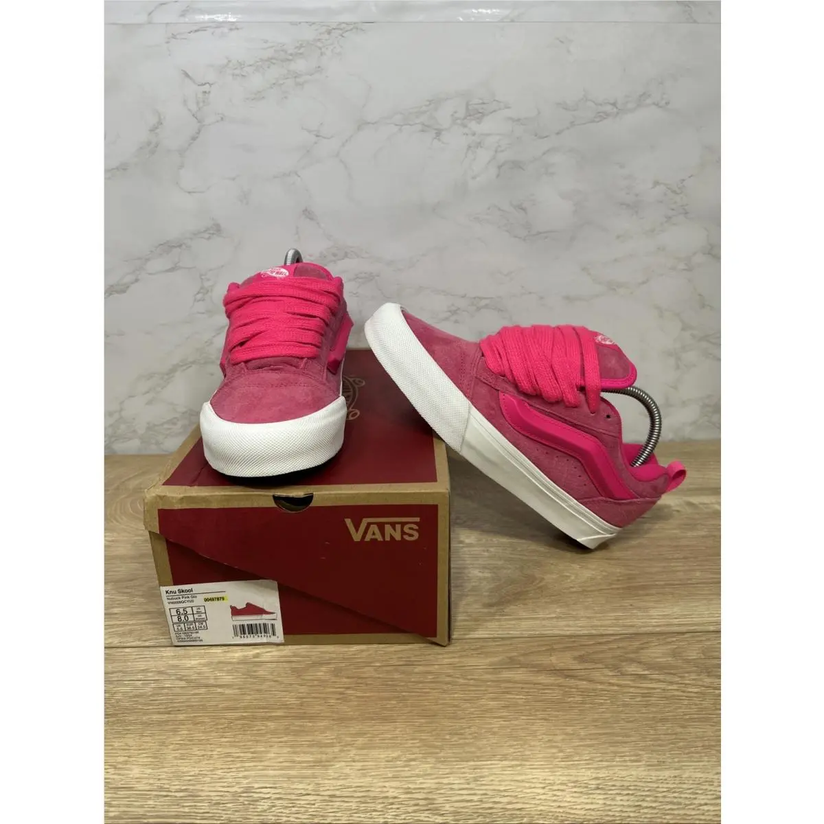 Knu Skool Pink Glo Women Sneakers VN0009QCYU2 Sz 8 by Vans