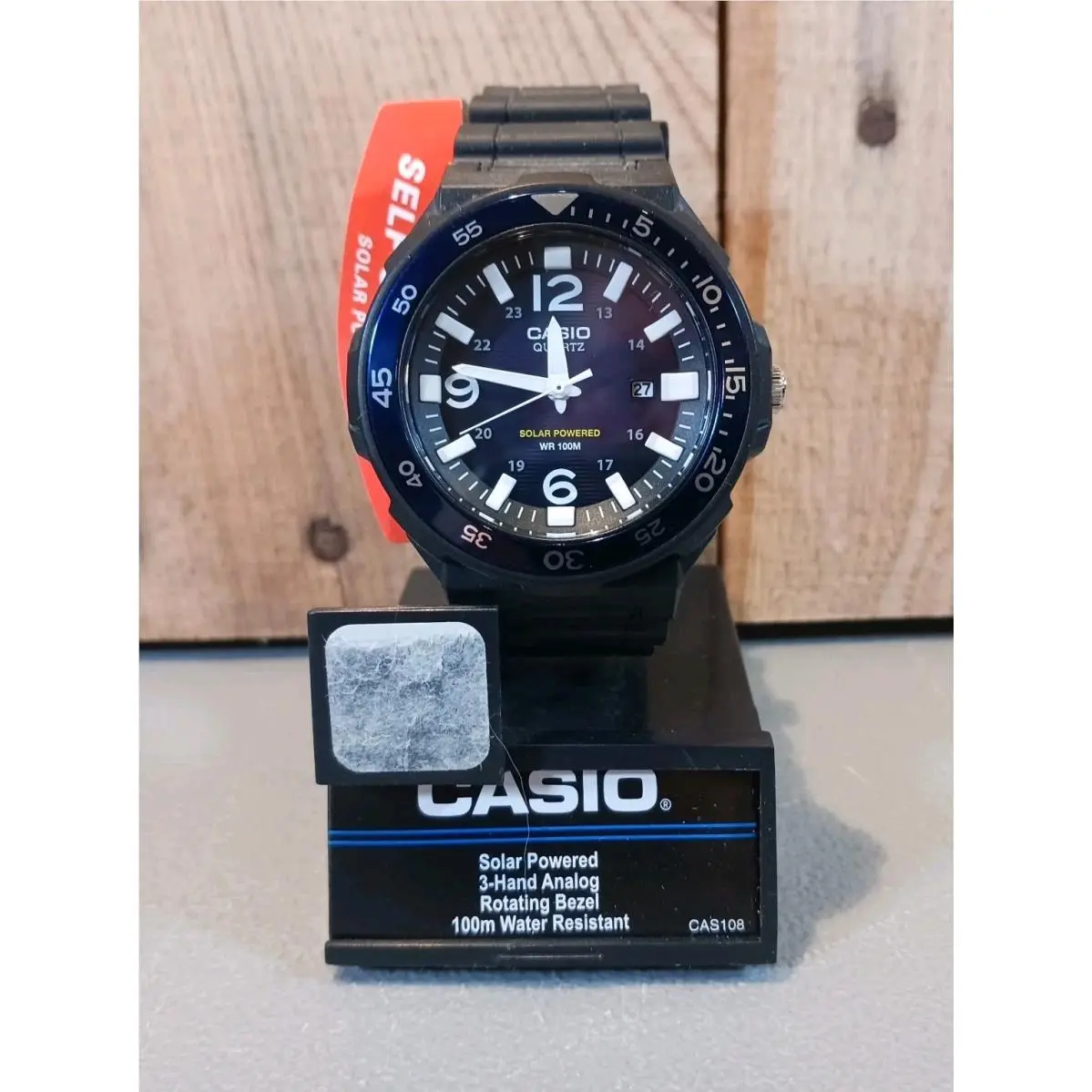 Solar Analog Watch Black Rotating Bezel 100mn by Casio