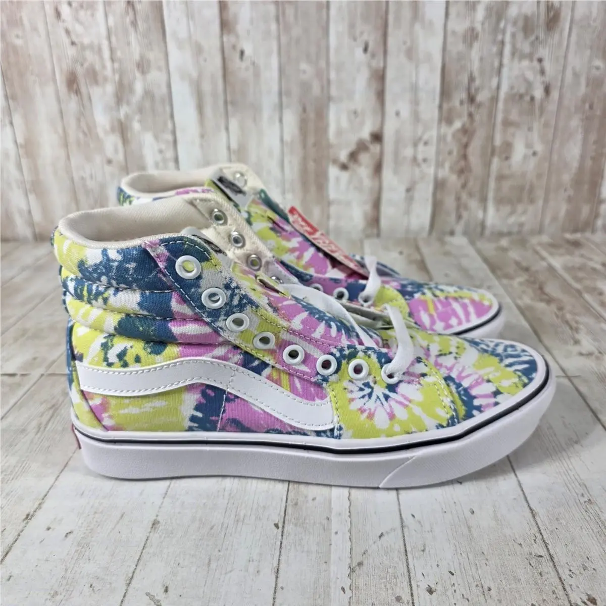 Sk8-Hi Tie Dye Multi Color High Top Sneakers Womens 7.5 Mens 6 by Vans