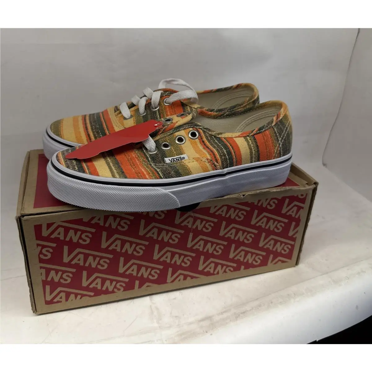 Authentic Baja Multi/black Striped Canvas Lace-up Sneaker Men`s 4 Women 5.5 by Vans