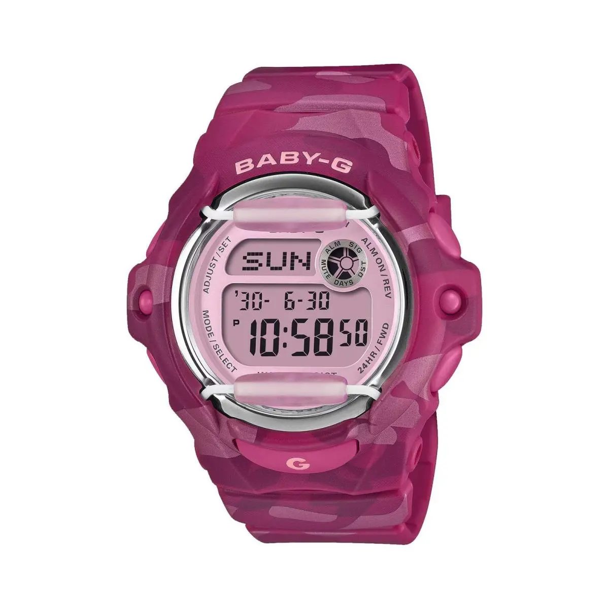 G-shock Baby-g Women`s Pink Resin Digital Watch 42.6mm by Casio