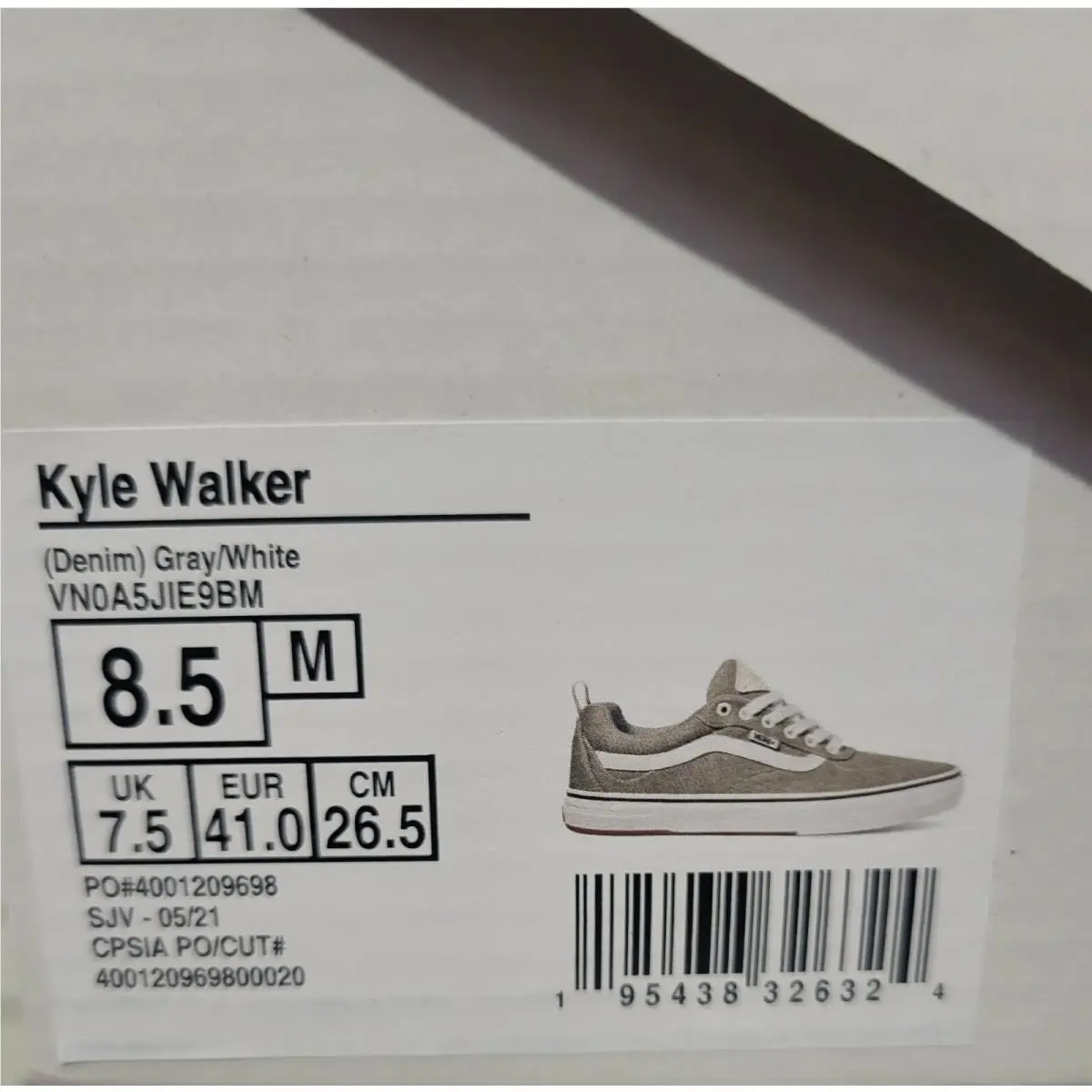 Vans shoes - VANS Kyle Walker - Kyle Walker - VN0A5JIE9BM - (Denim) Gray/White Textile (UPC: 195438326324) 5