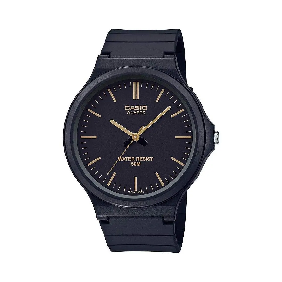 MW240 Series Men’s Quartz Watch Black/gold 50M WR Large Resin Case by Casio