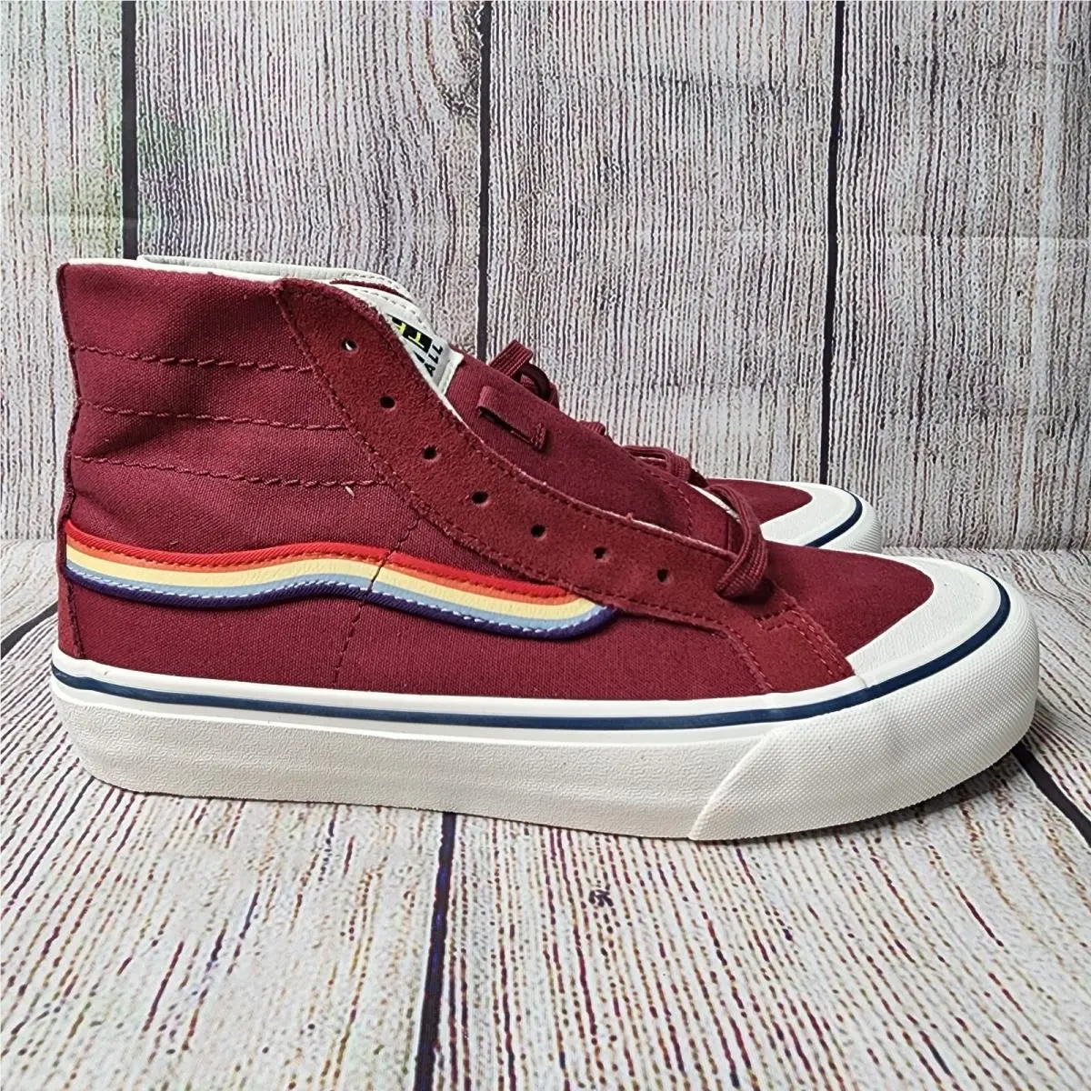 Sk8 Hi 138 Decon Rad Rainbow Biking Red/marshmallow Men`s 7 / Women`s 8.5 by Vans