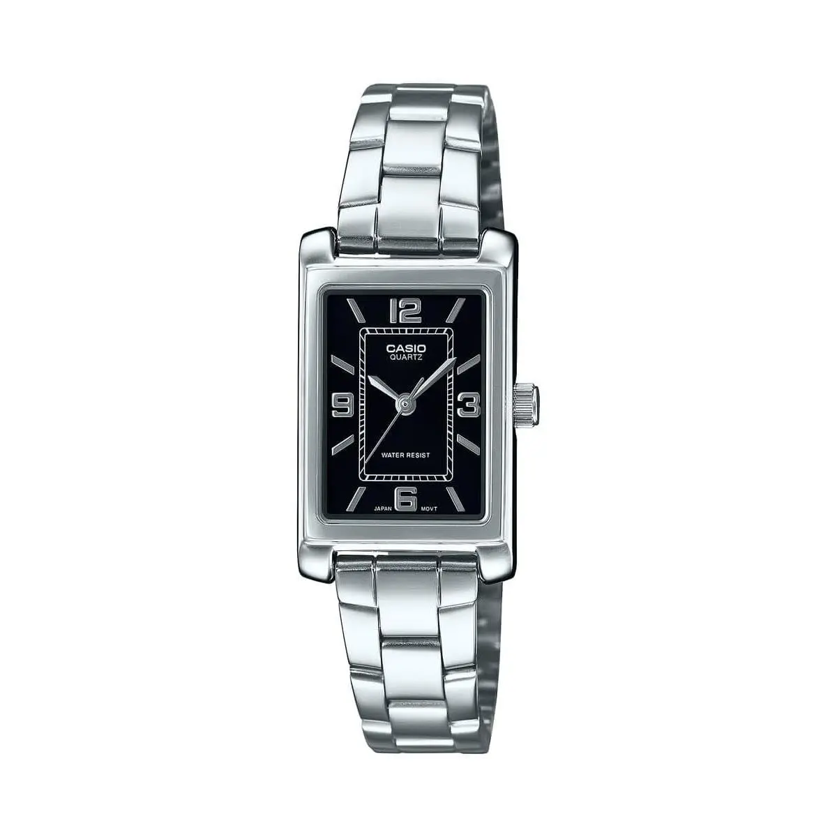 LTP-1234DD-1A Women`s Rectangular Standard Classic Stainless Steel Black by Casio