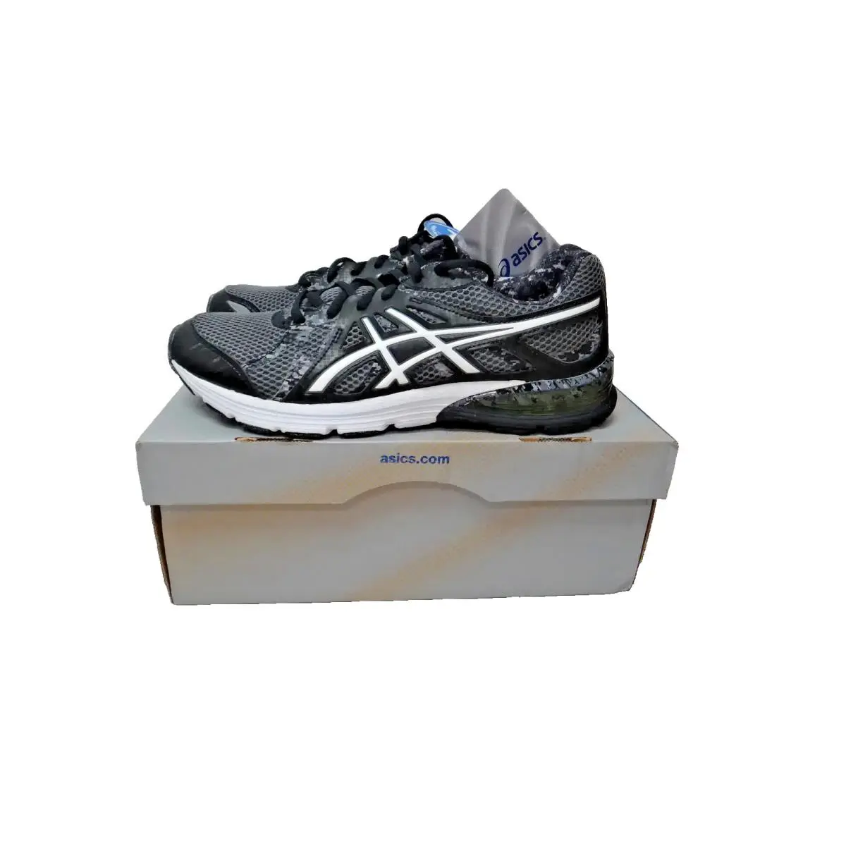 Asics Gel Preleus Men`s 7 Black White Storm Running Shoes T430N90010