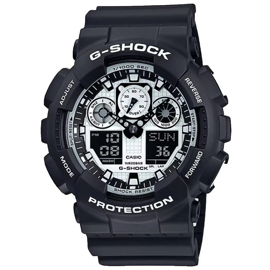 G-shock Analog/digital Black/white Resin Watch GA100BW-1A / GA-100BW-1A by Casio