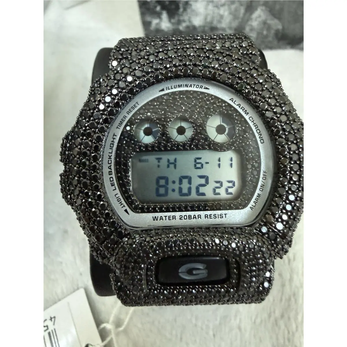 Black Moissanite Iced Out  G Shock GA-2100 Hip Hop Watch by Casio
