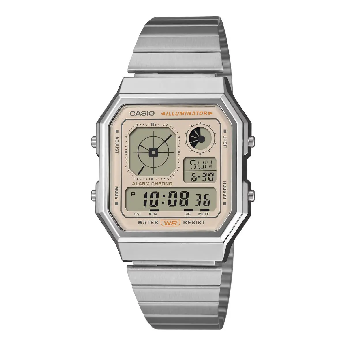 A130WE-9A A-130 Resin/steel Cream Dial A/d Watch by Casio