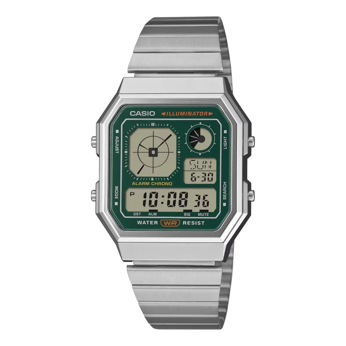 A130WE-3A A-130 Resin/steel Green Dial A/d Watch by Casio