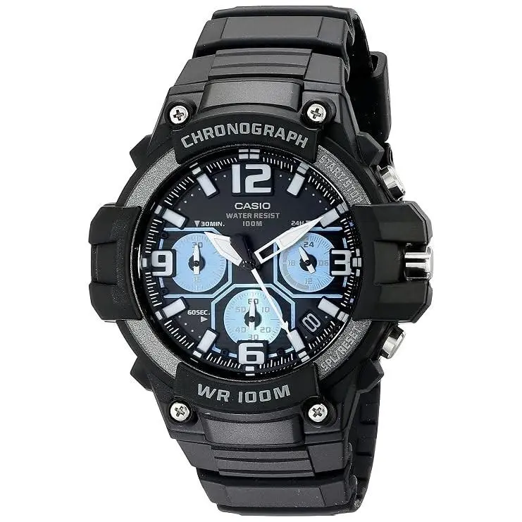 Men`s MCW-100H-1A2VCF Heavy Duty-design Chronograph Black Watch by Casio