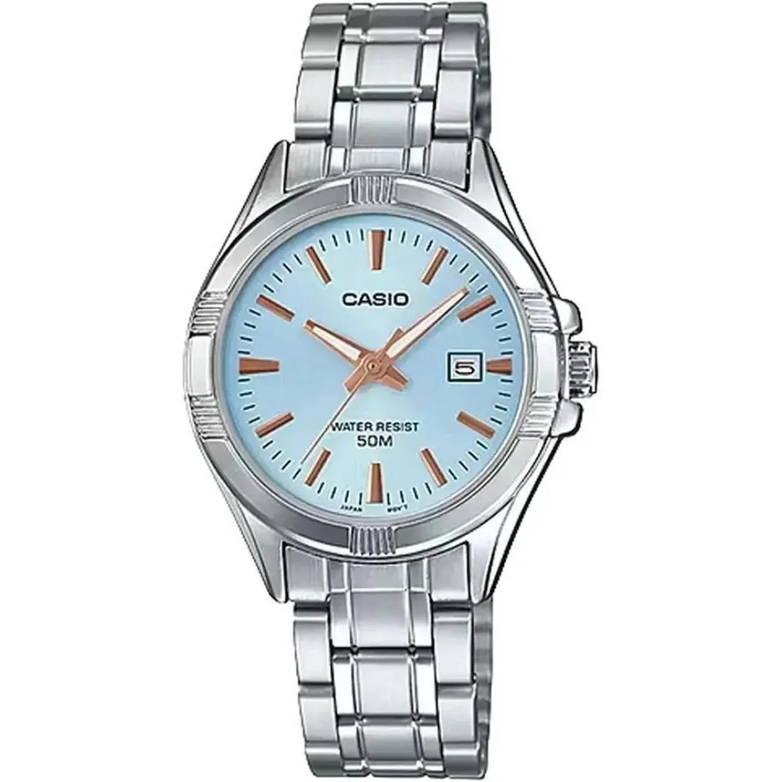 LTP-1308D-2A Women`s Silver Stainless Steel Analog Watch Blue Dial 50M by Casio