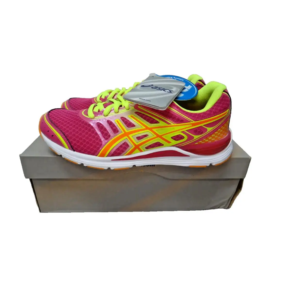 Asics Gel Storm Womens 6 Raspberry Mango Flash Yellow Running Shoes T3N5Q