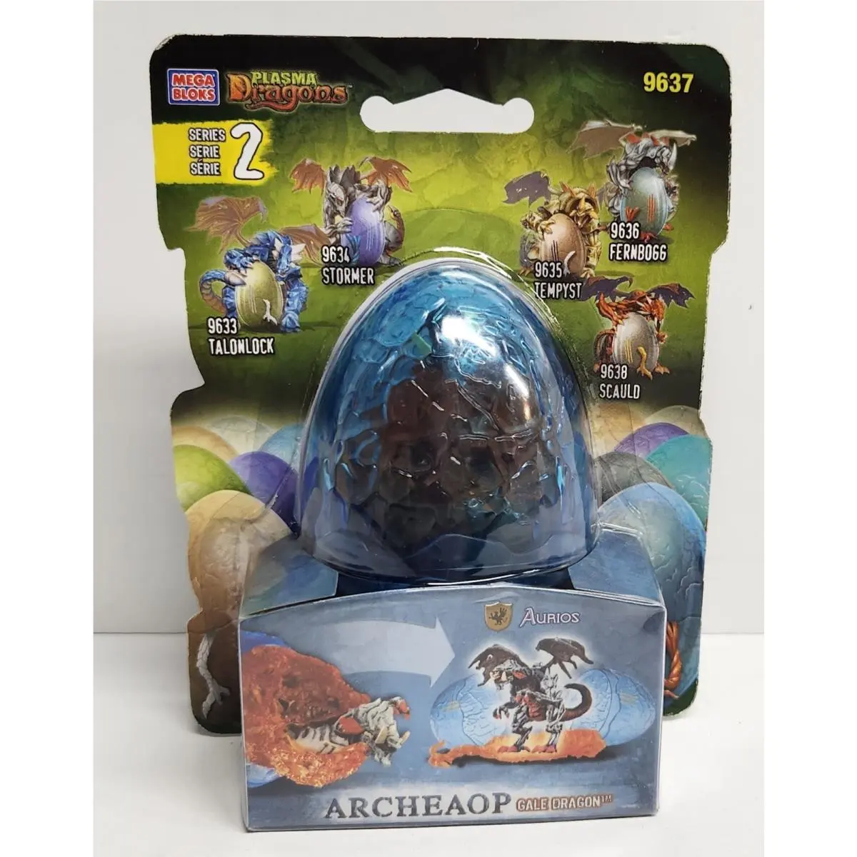 2006 Mega Bloks Plasma Dragons Series 2 Archeaop 9637 Gale Dragon Egg