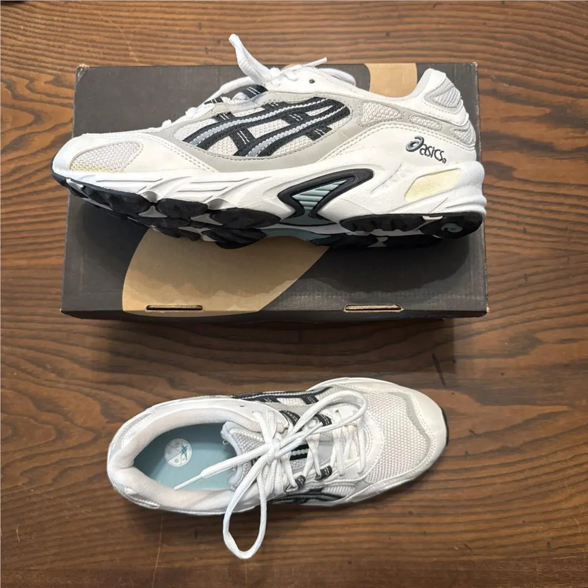 Asics Men`s Gel-zenith White Graphite Blue Athletic Shoe SZ 10 TN158