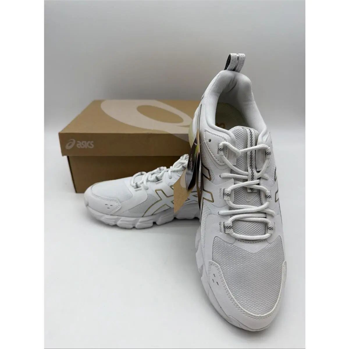 Asics Women`s Gel-quantum 180 Sportstyle Shoes Size 9.5 US White/pure Gold