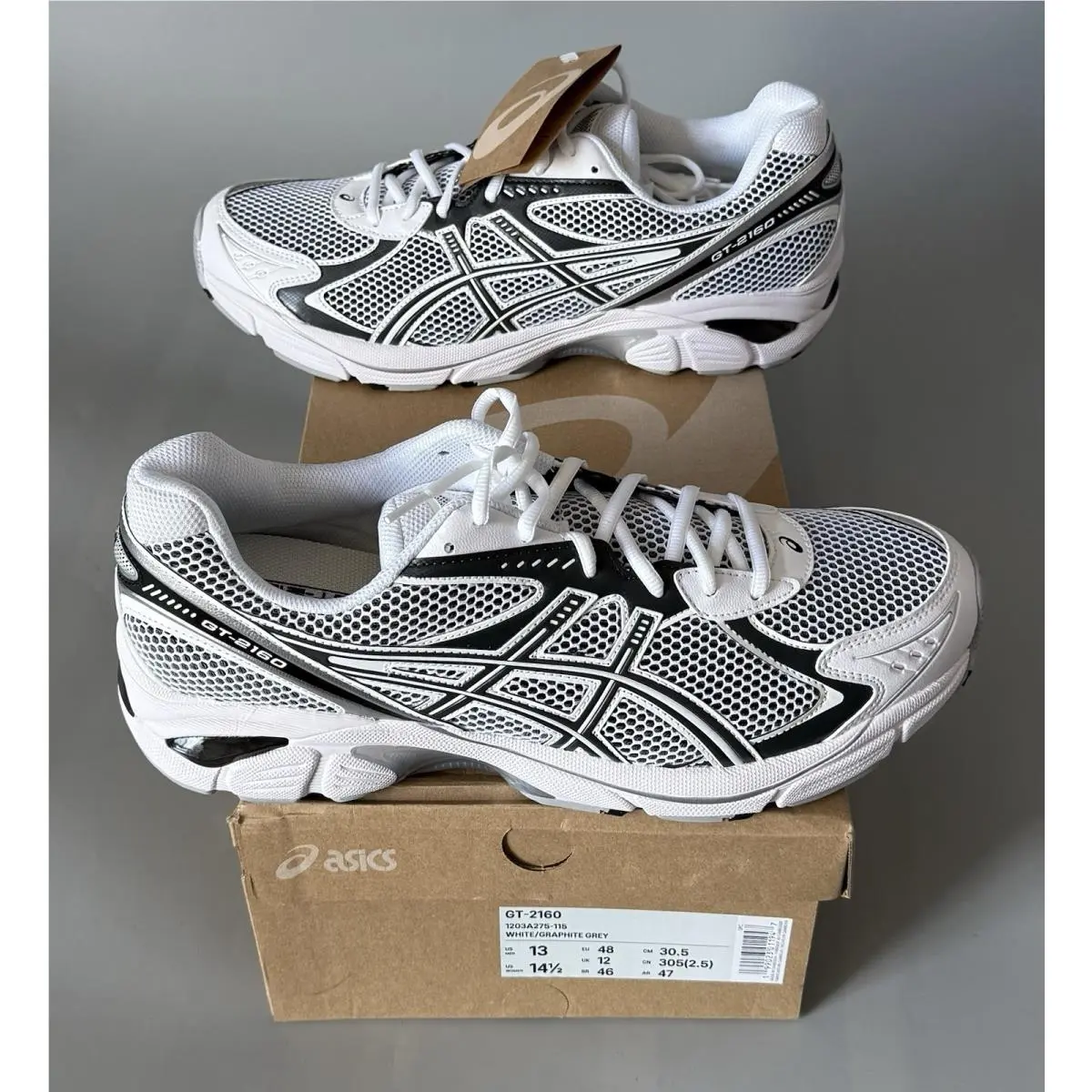 Asics GT-2160 Athletic Sneaker — w/ Box — Men’s 13 — White/graphite Grey