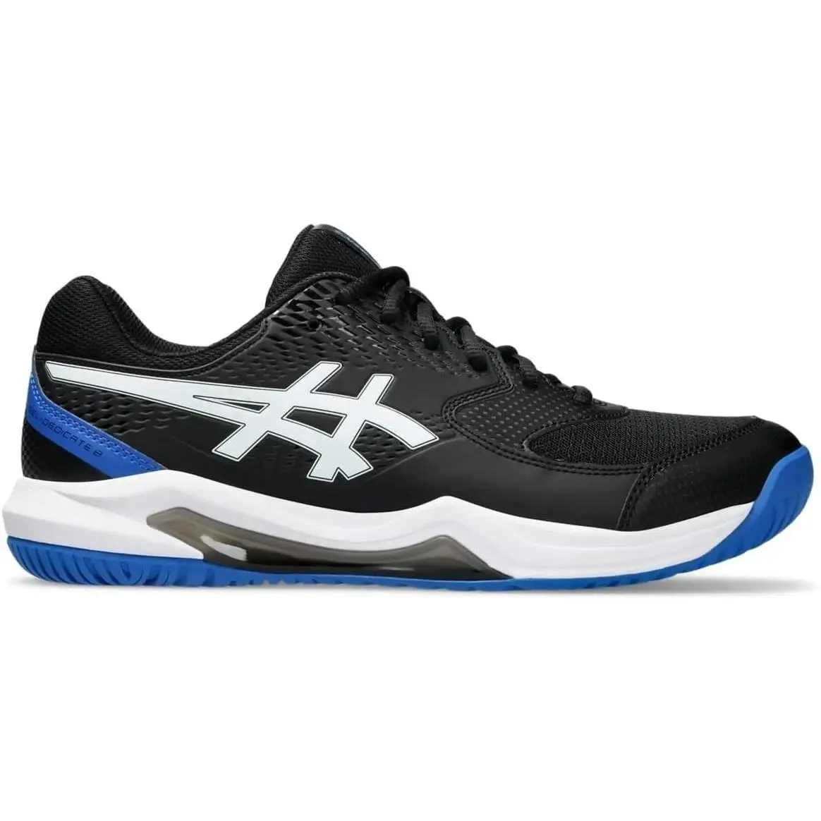 Mens Size 6 Wide- Asics Gel Dedicate 8 Tennis Pickleball Shoes Black Tuna Blue