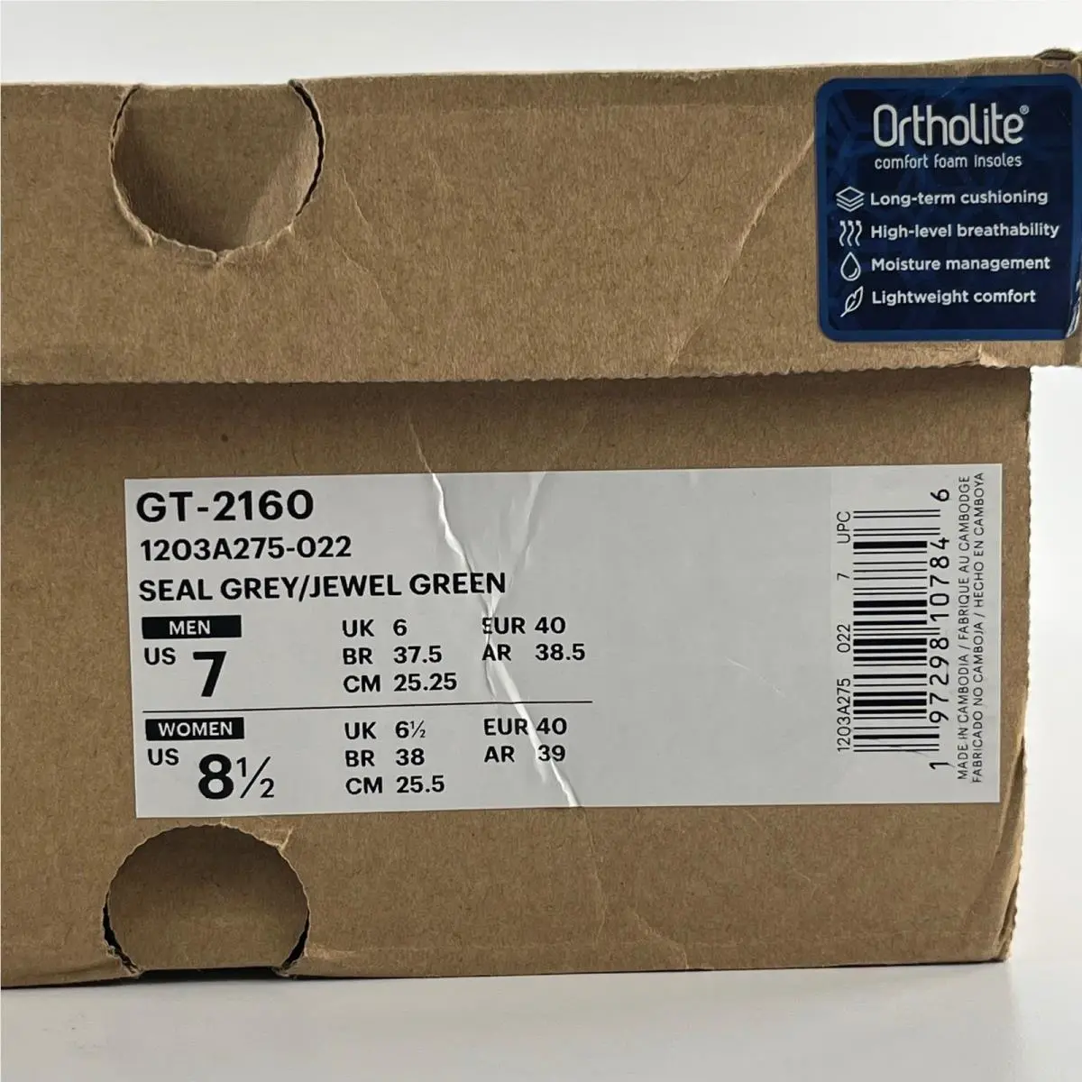 Asics shoes - GT-2160 - 1203A275-022 - Gray 8