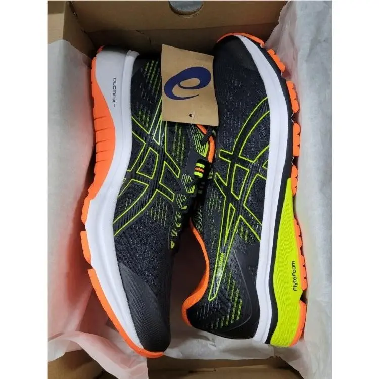 Asics GT-1000 8 1011A540-003 Blackyellow Orange White Men`s Running Shoes sz 12