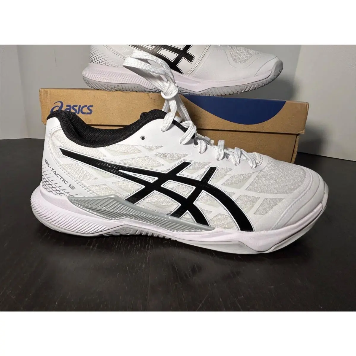 Asics Gel-tactic 12 Volleyball Shoes Sneakers White/black Mens Size 8