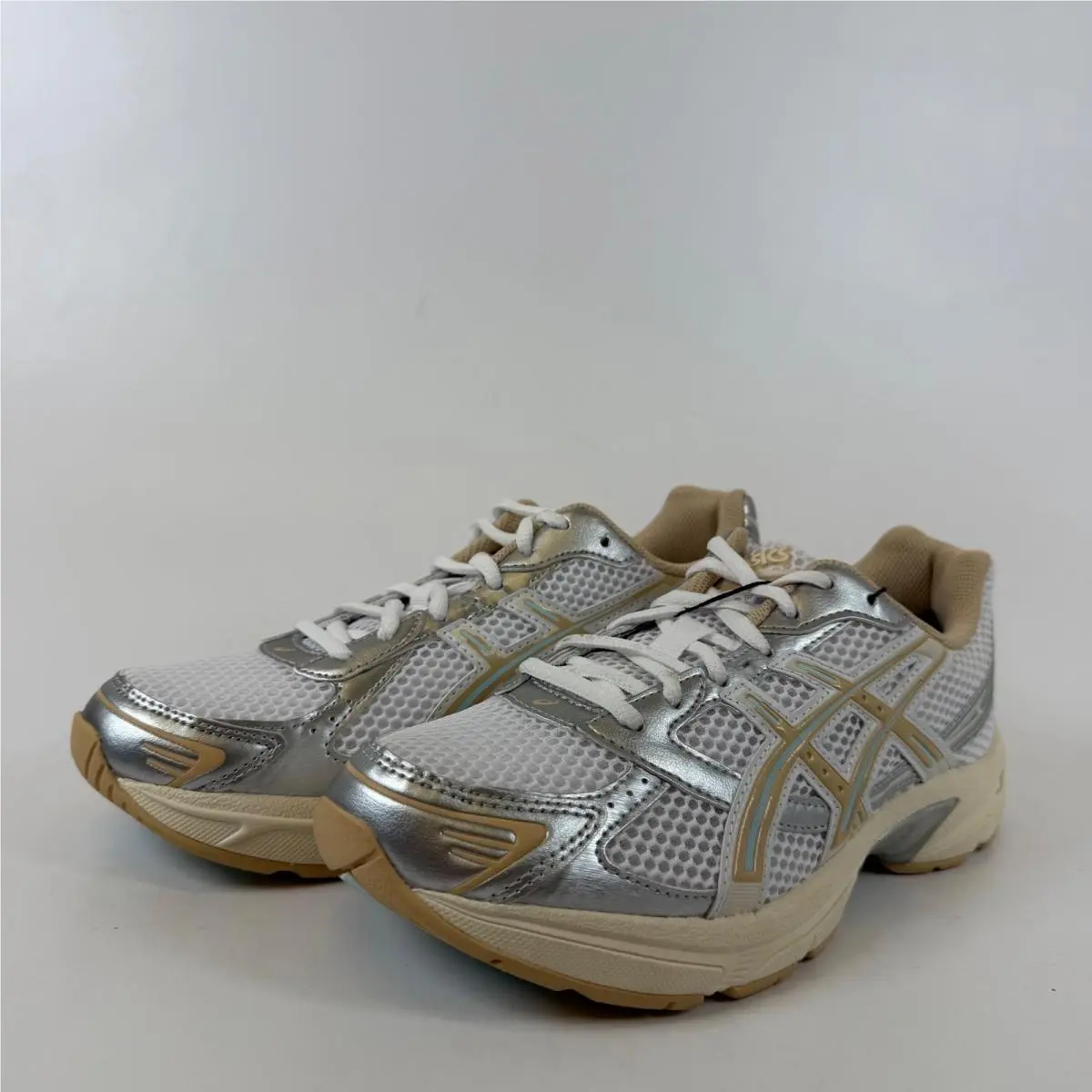 Asics Gel-1130 White Dune Silver Running Shoes 1202A164-111 Womens Size 9