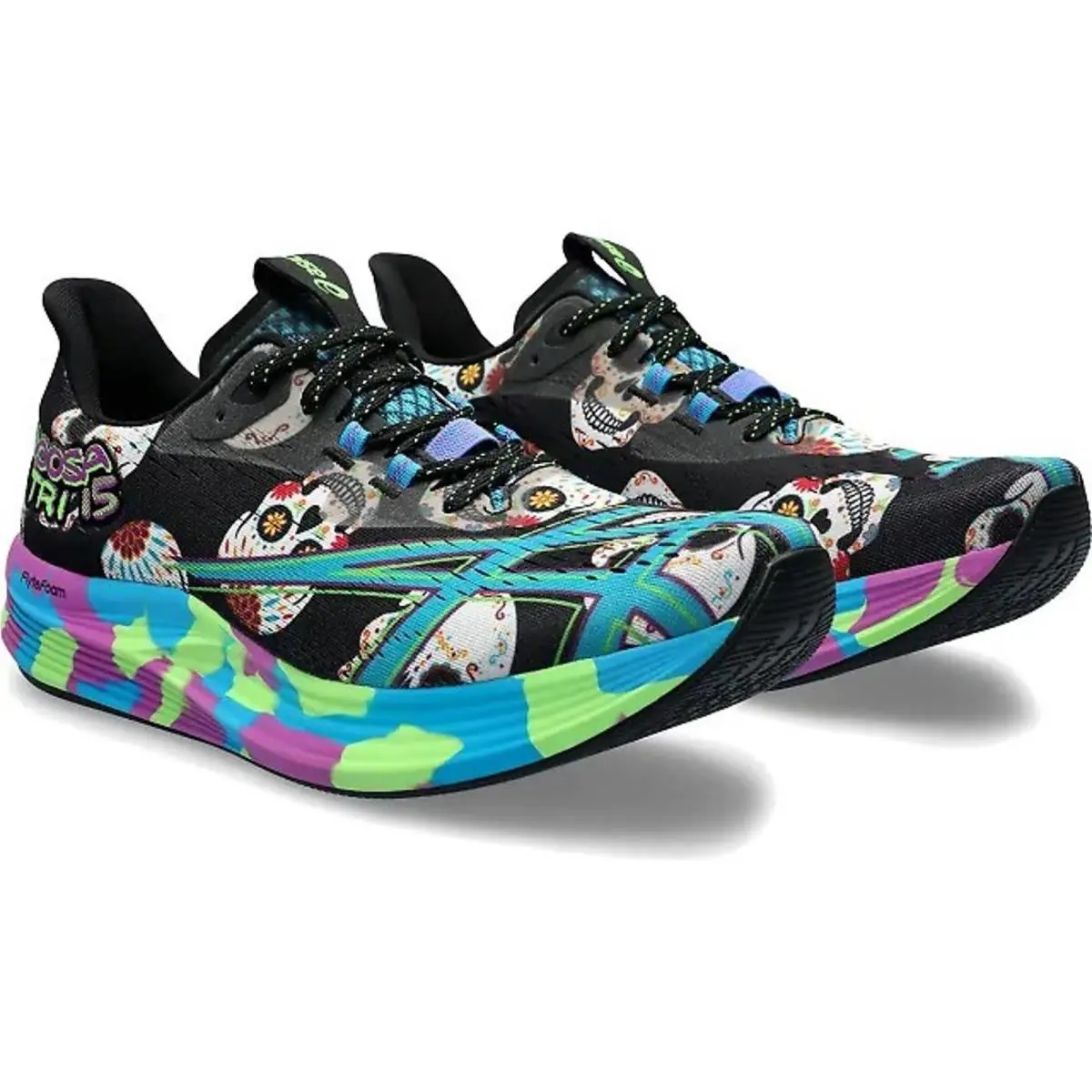 Asics Noosa Tri 15 Men`s Running Shoes Black/island Blue Size 12 M Skull