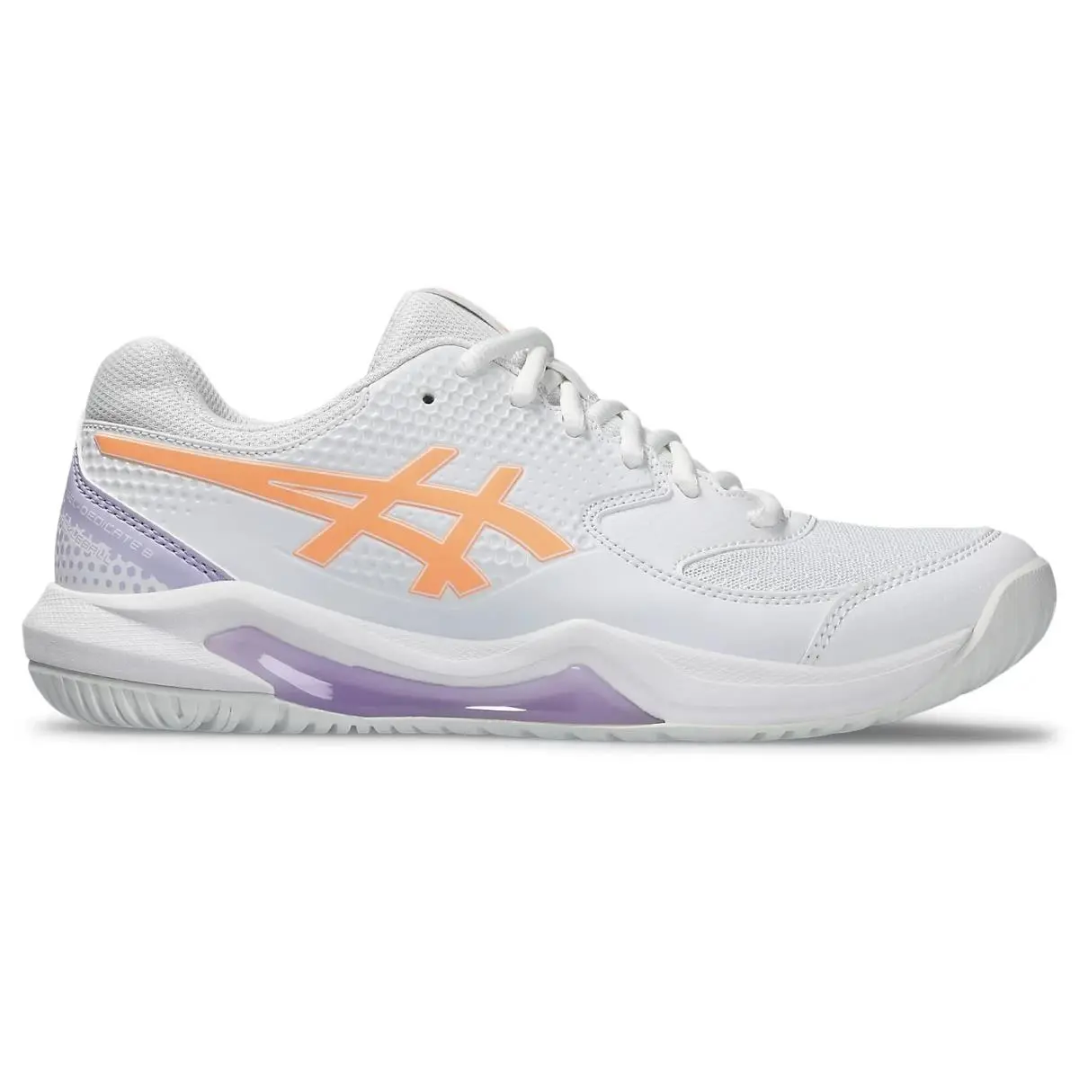 Womens Size 10- Asics Gel Dedicate 8 Pickleball Shoes White/bright Sunstone