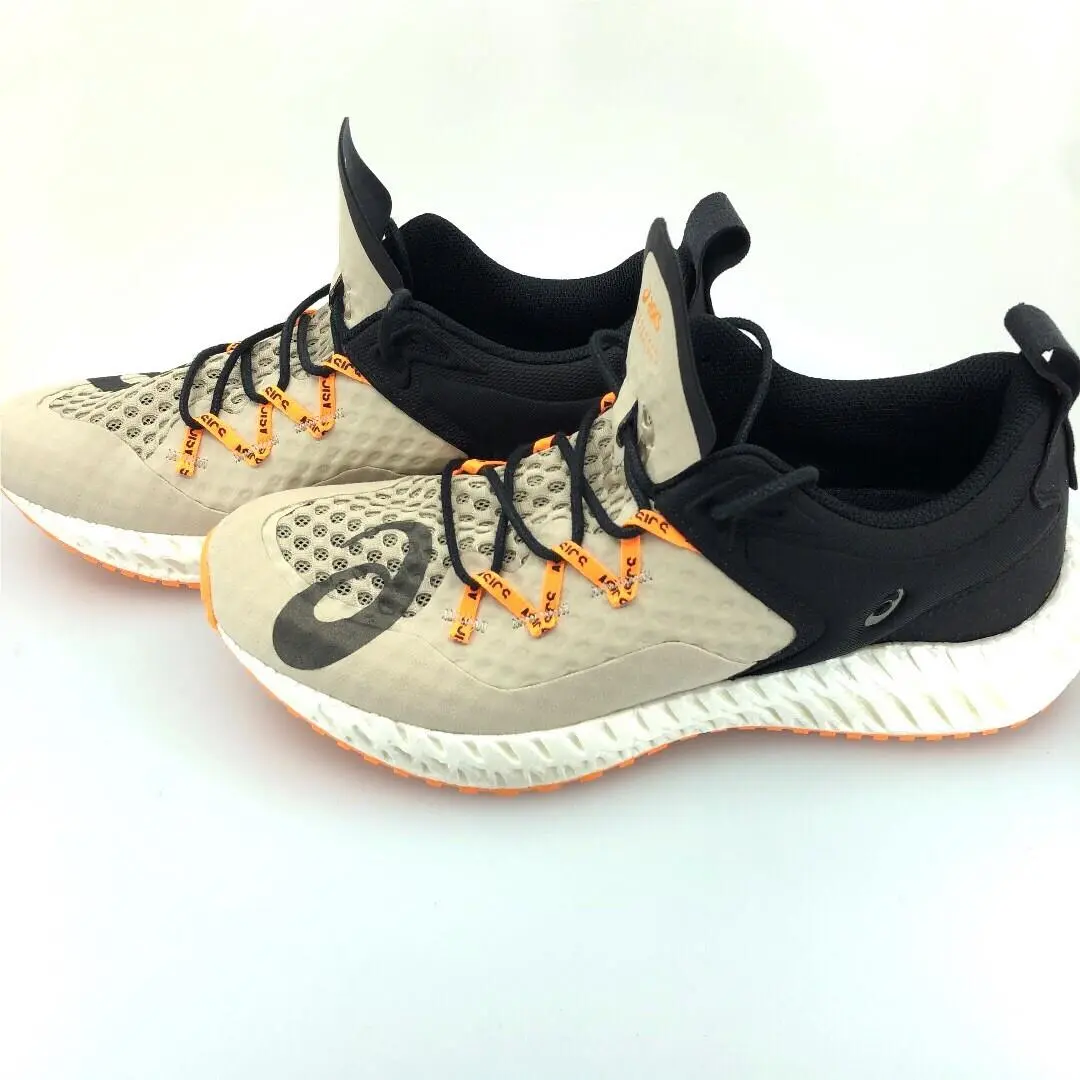 Asics Microflux Size 7.5 Mens Putty Black Bright Orange Shoes