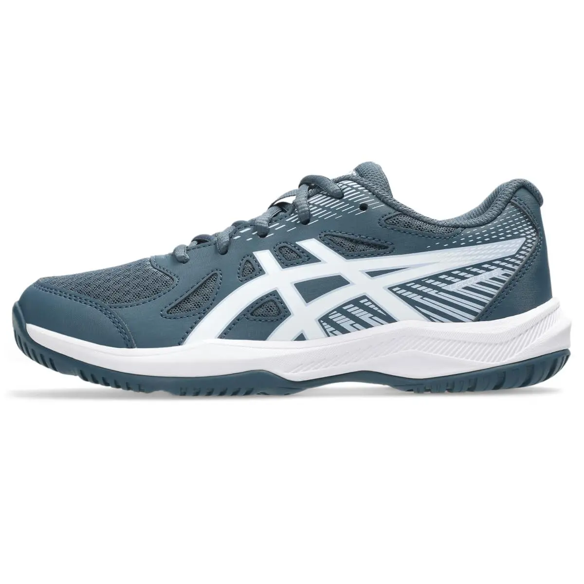 Asics Kid`s Upcourt 6 Grade School Volleyball Shoes 7 Raw Indigo/white - Raw Indigo/White