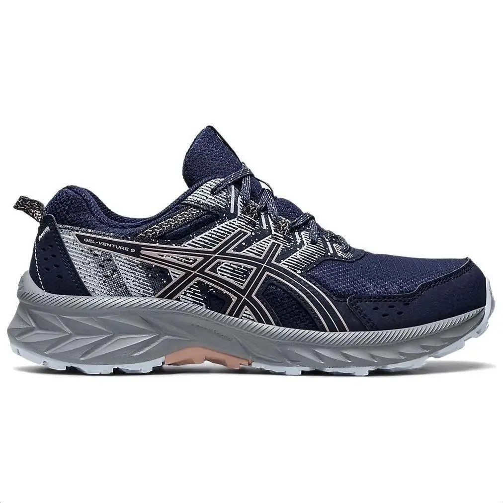 Womens Size 12- Asics Gel Venture 9 Running Navy Hiking Trail Shoes - Blue