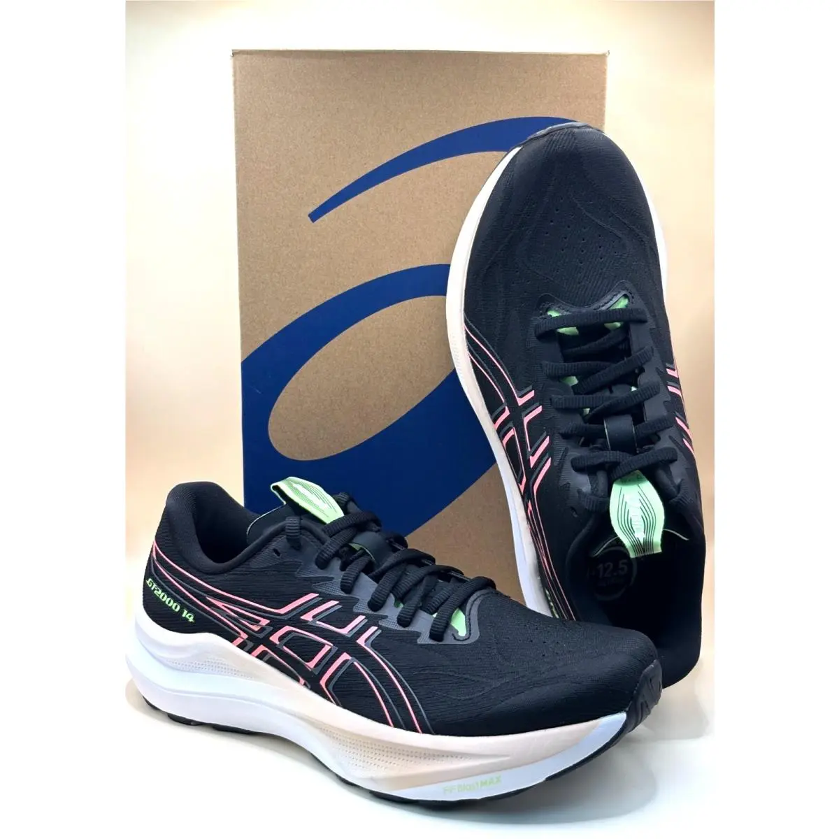 Asics GT-2000 14 1012B843-003 Black/sun Coral Women`s Runnong Shoes Size:8.5